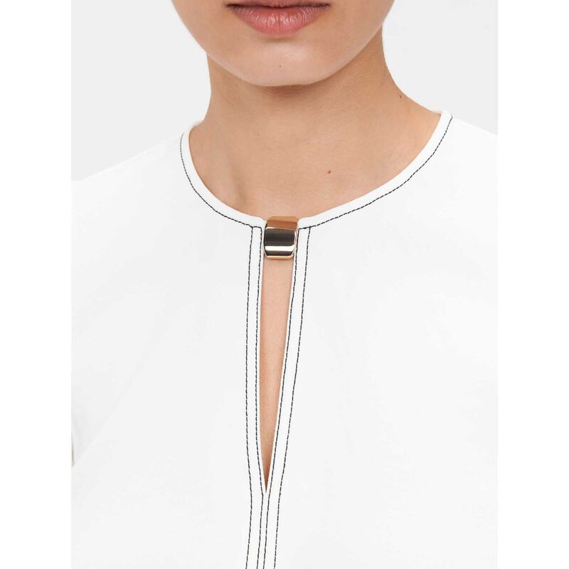 Veronika Maine Japanese Crepe Keyhole Neck Top image number 2